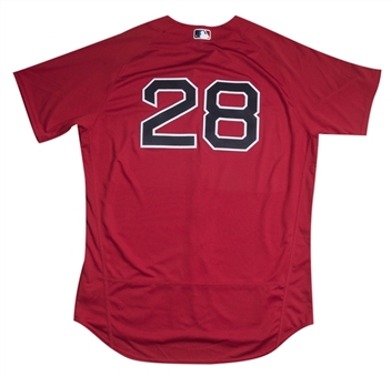 2018 J.D. Martinez Game Used Boston Red Sox Red Alternate Jersey Used on 5/25/18 for Career Home Run #168 (MLB Authenticated)